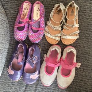 Four pairs of girls shoes size 11.